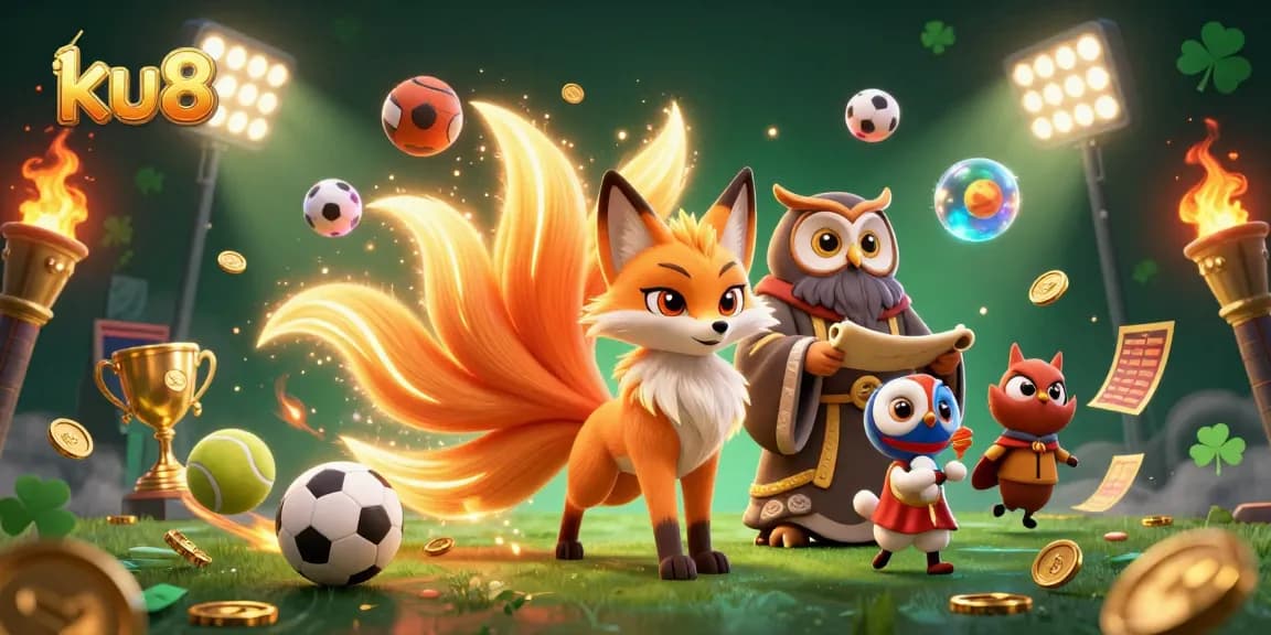 Place bets at ku88 and experience vibrant sports action with our nine-tailed fox and wise owl.