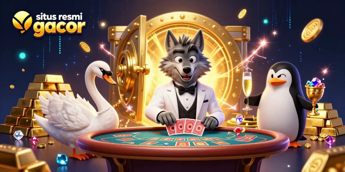 Mendorong pengalaman di situs resmi gacor dengan karakter kasino 3D yang menampilkan wajah elegan dan atmosfer glamor.
