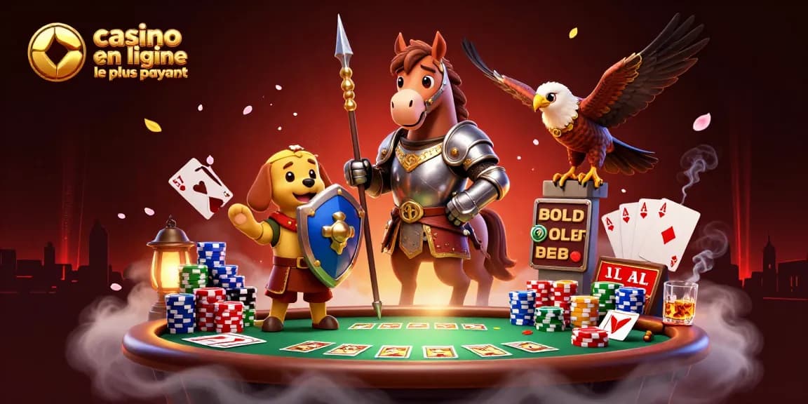 Découvrez le casino en ligne le plus payant avec une scène dynamique et colorée, remplie de détails captivants.