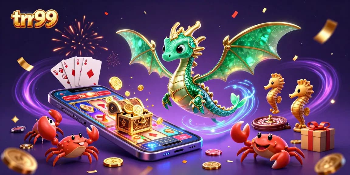 Experience thrilling gameplay and winning opportunities with trr99's vibrant casino illustration.