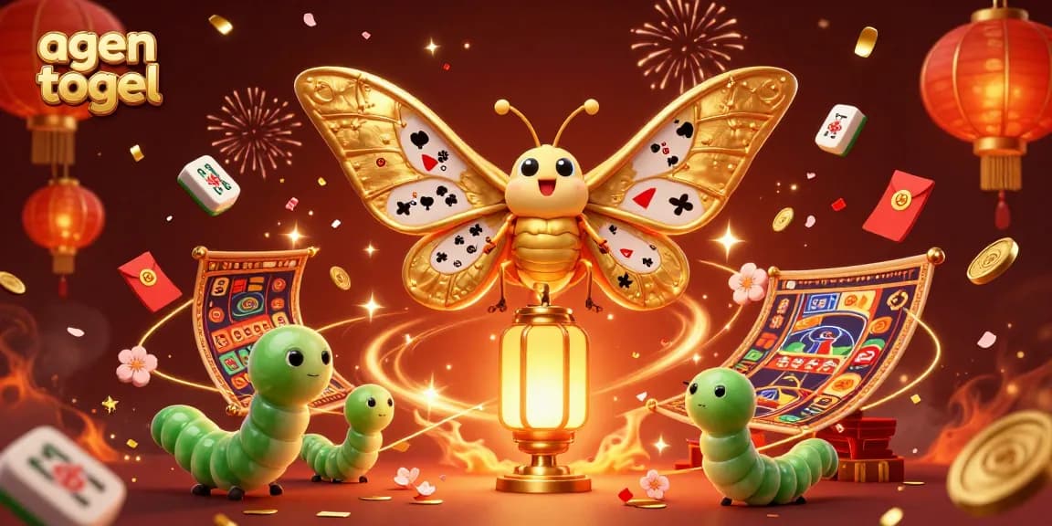 Engage with agen togel through a vibrant scene of fortune with mythical elements and gambling icons.