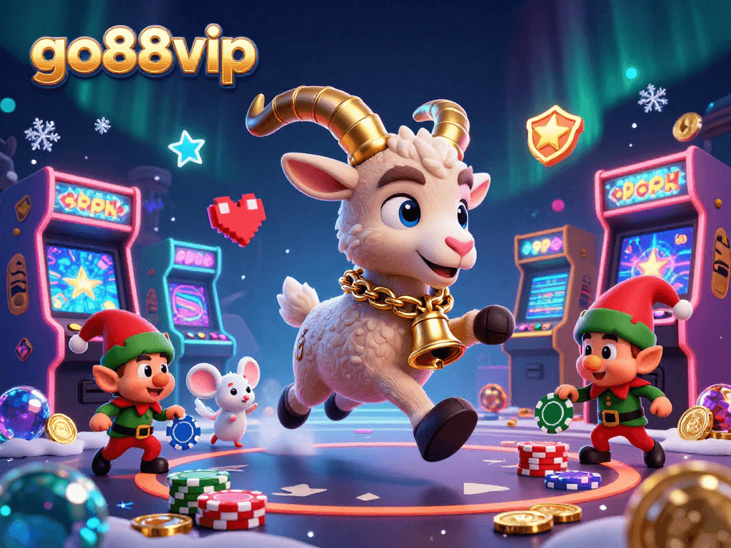 Experience the thrills at the go88vip casino with Krampus, elf gremlins, and angel mouse in action!