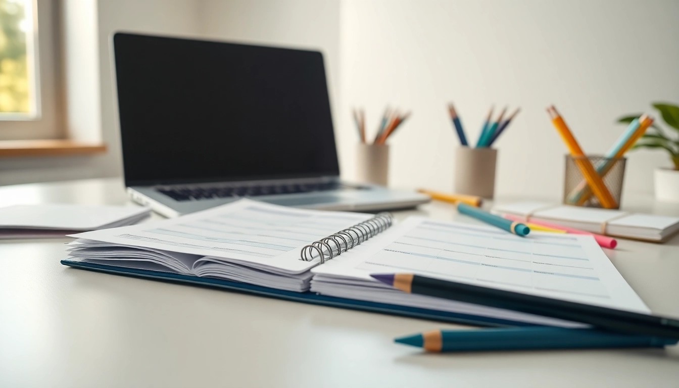 Discover how to Get Your Free Planner Preview with vibrant planner setup on a clean desk.