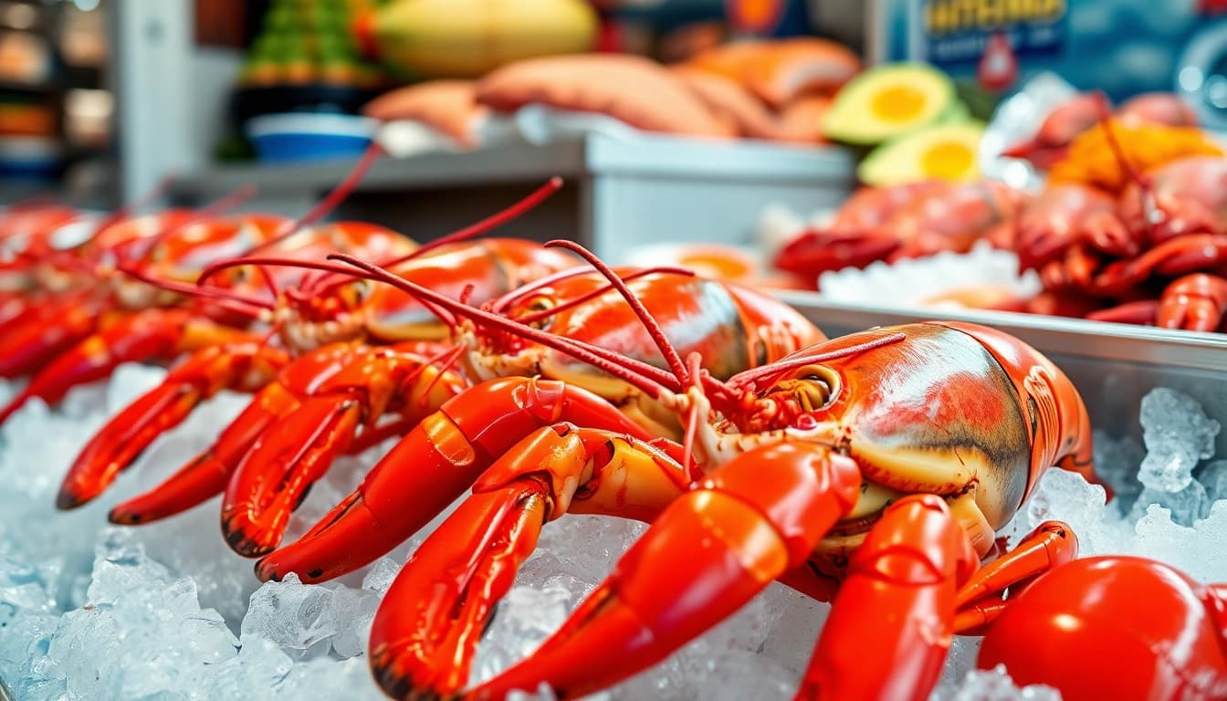 Showcase of live Norwegian lobsters highlighting a top Live Norwegian lobster supplier.
