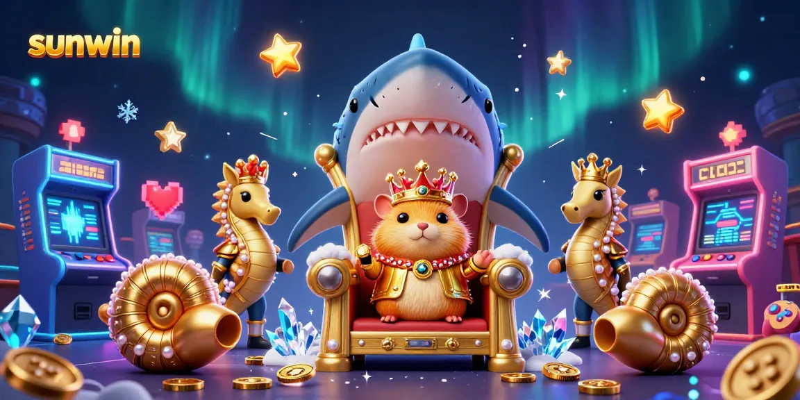 Spin the reels with sunwin's vibrant 3D casino experience featuring a golden hamster king.