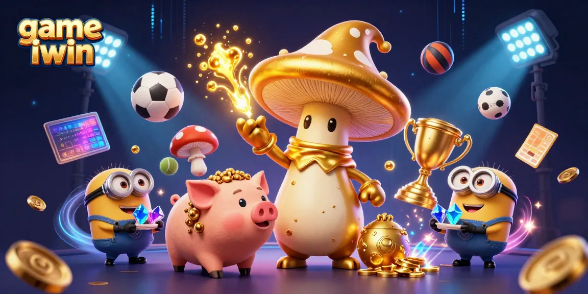 Engage with the thrilling game iwin, featuring magical elements and sports excitement in a vibrant illustration.