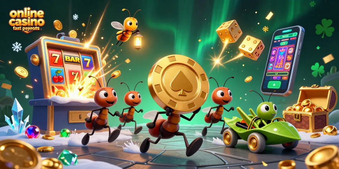 Experience online casino fast payouts with lively ants and a firefly heist in a vibrant 3D scene.