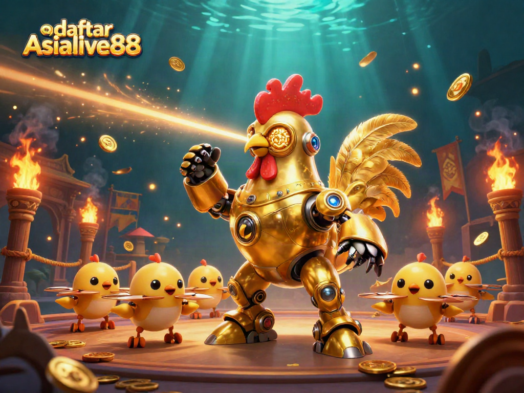 Engage in thrilling gameplay at daftar Asialive88 with stylish robots and dynamic casino elements.