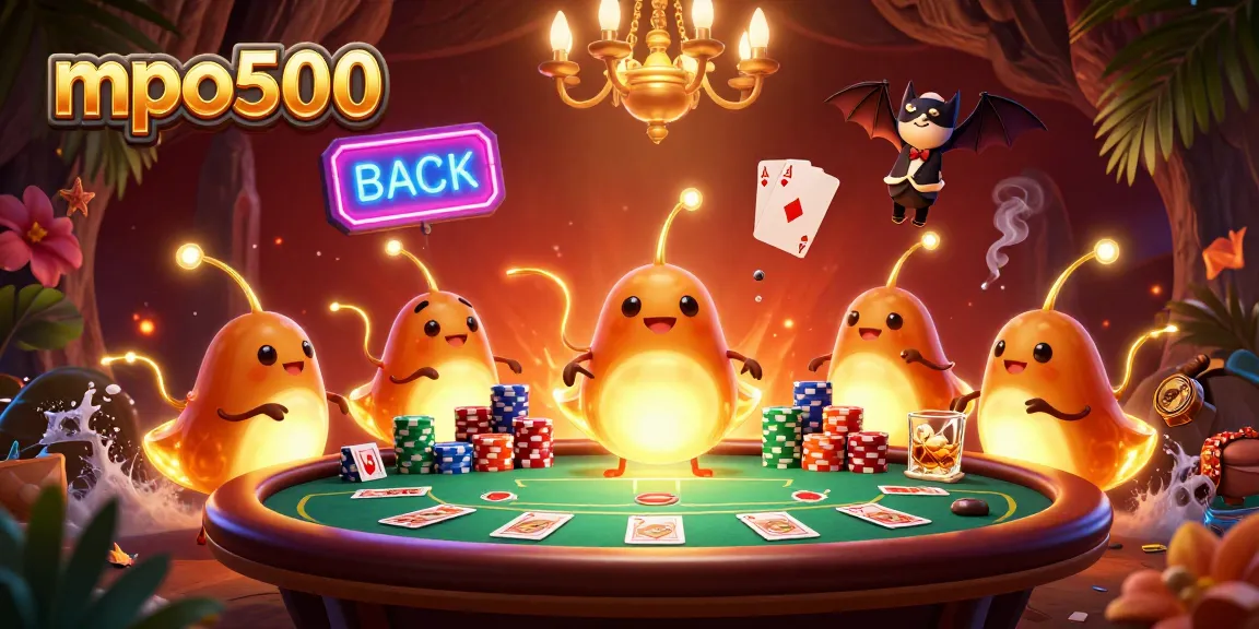 Play animated poker at mpo500 with glowing glowworms lighting your winning hand!
