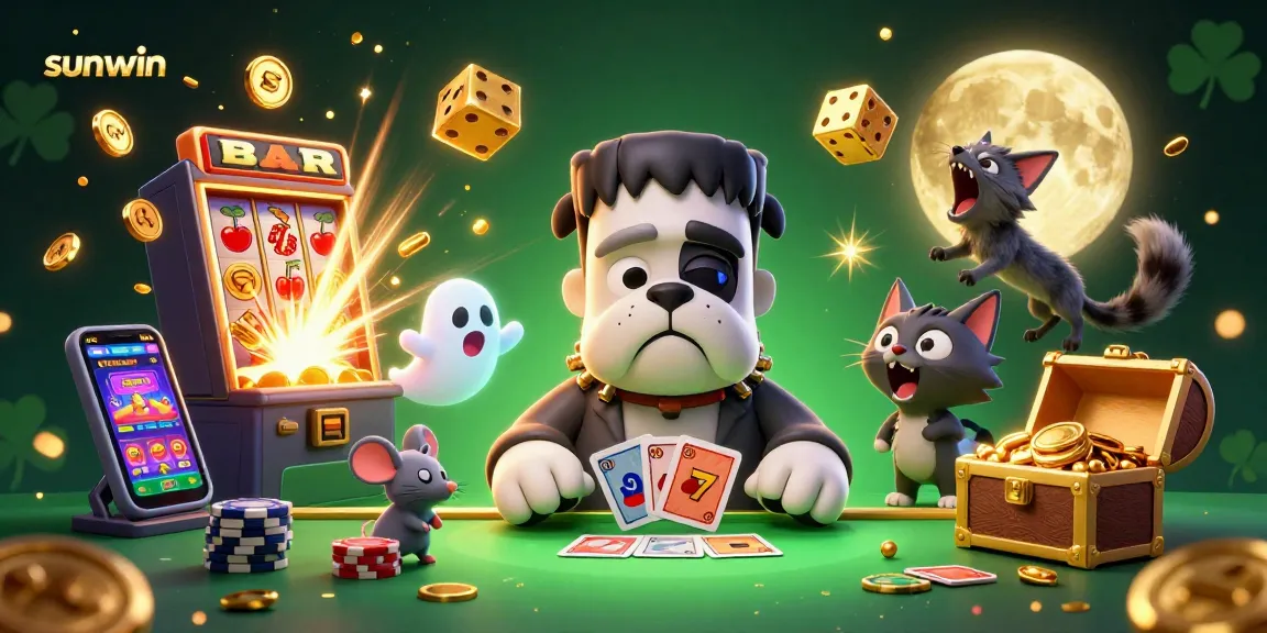 Experience sunwin's casino thrill with 3D characters and vibrant gaming elements at a jackpot table.