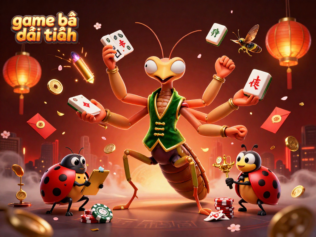 Experience game bài đổi thưởng with a vibrant 3D illustration showcasing exciting casino elements.