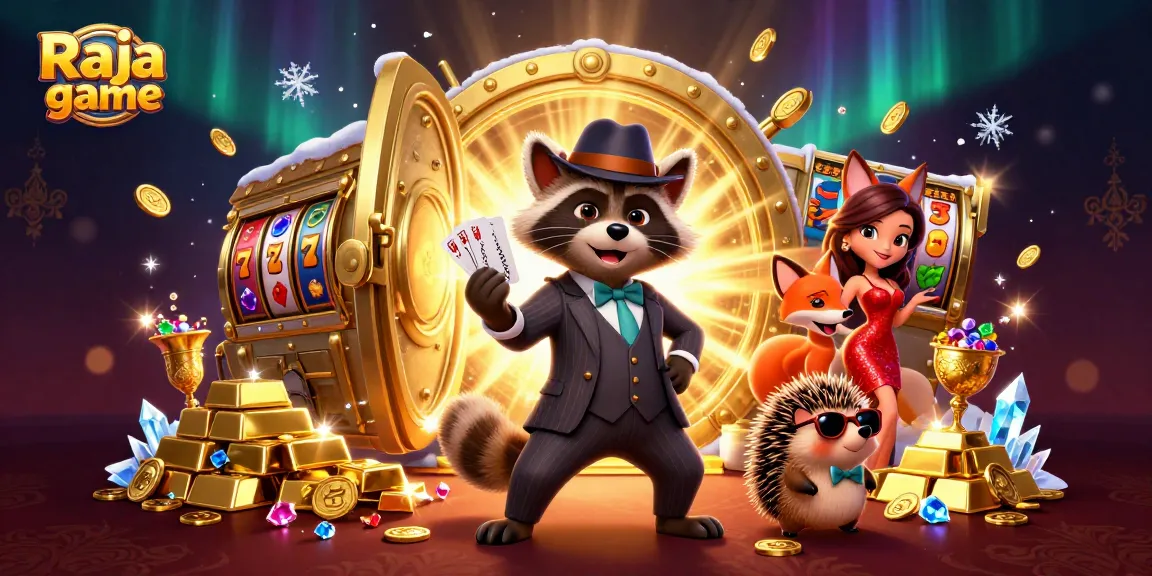 Experience thrilling wins in the Raja game with vibrant slot reels and golden treasures.