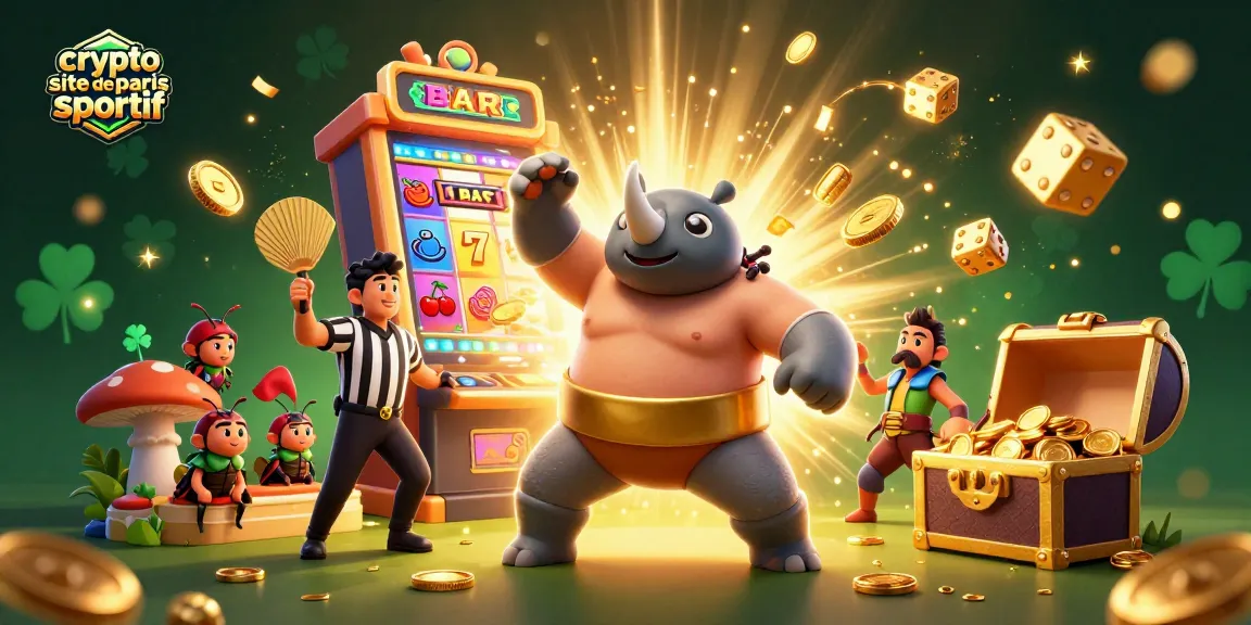 Les joueurs profitent d'un site de paris sportif en cryptomonnaie avec des personnages animés et des éléments de jackpot.