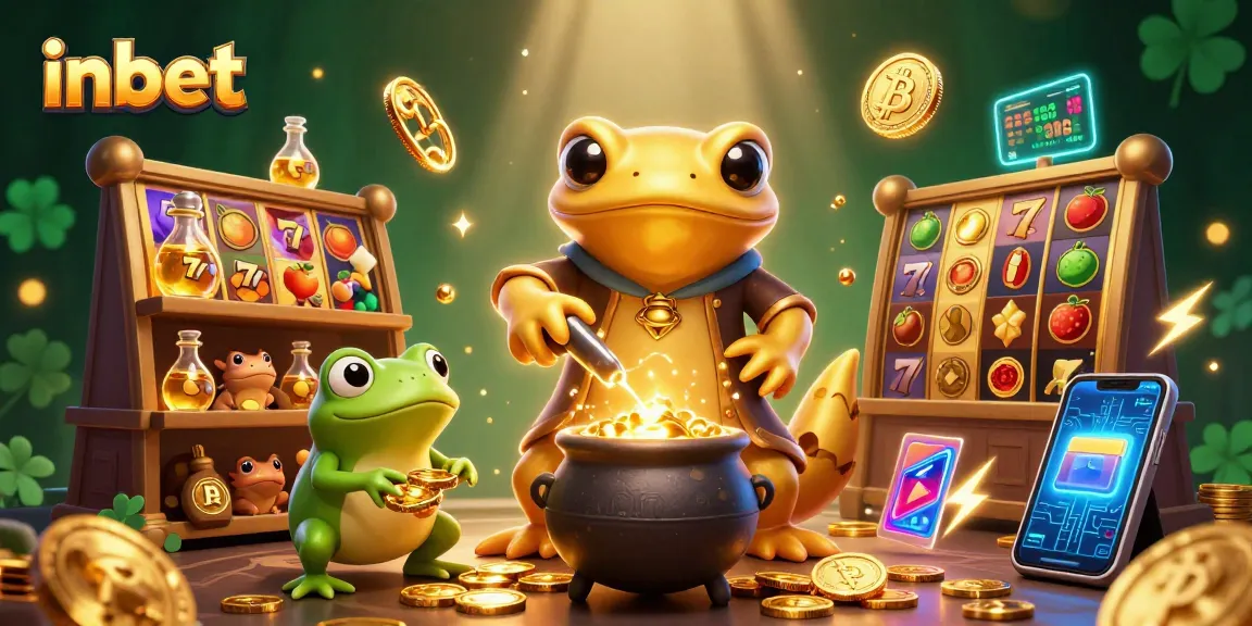 Experience the magic of Inbet with a golden salamander in a vibrant casino scene.