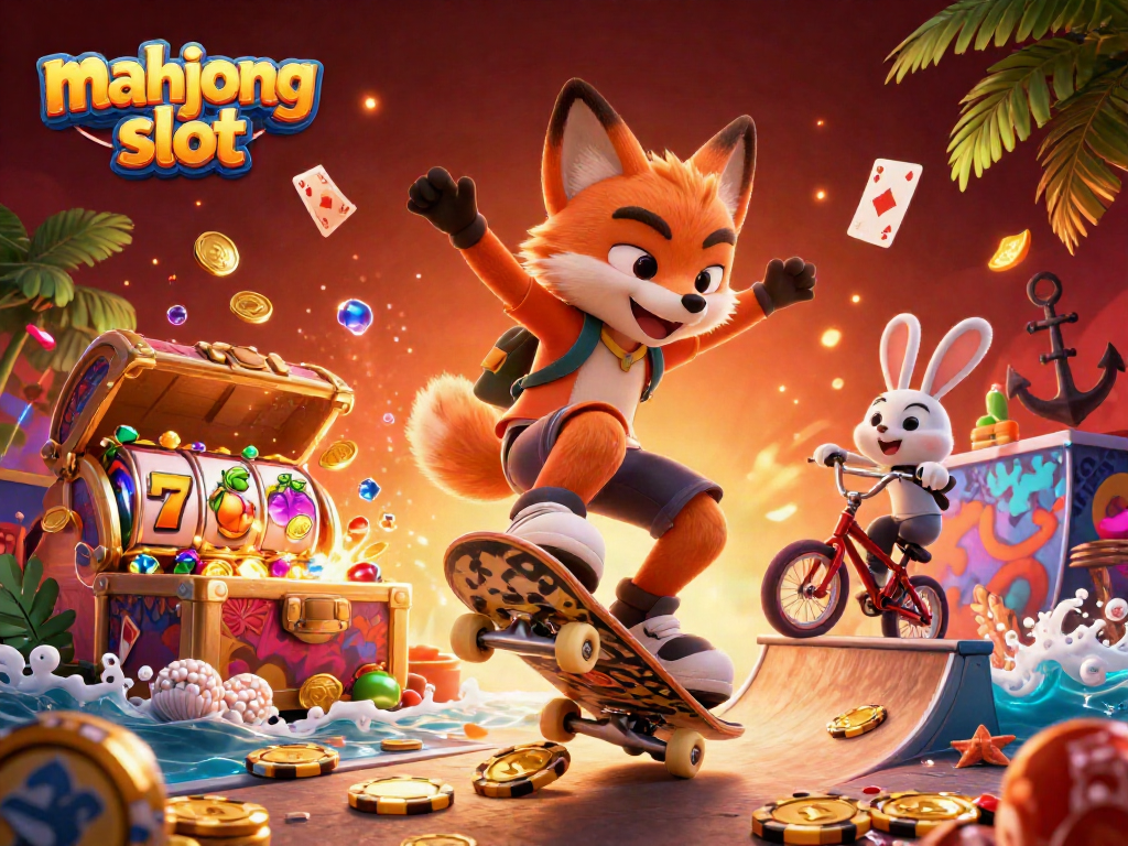 Experience the excitement of mahjong slots with animated characters and vibrant casino elements.