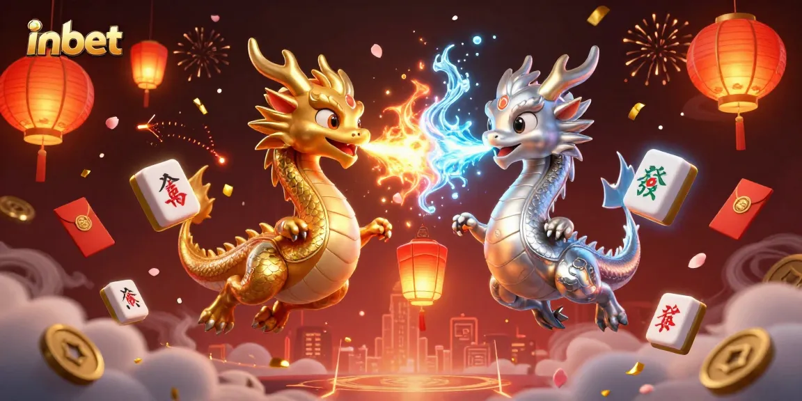 Experience inbet's dynamic gaming world with dragon imagery and vibrant casino elements