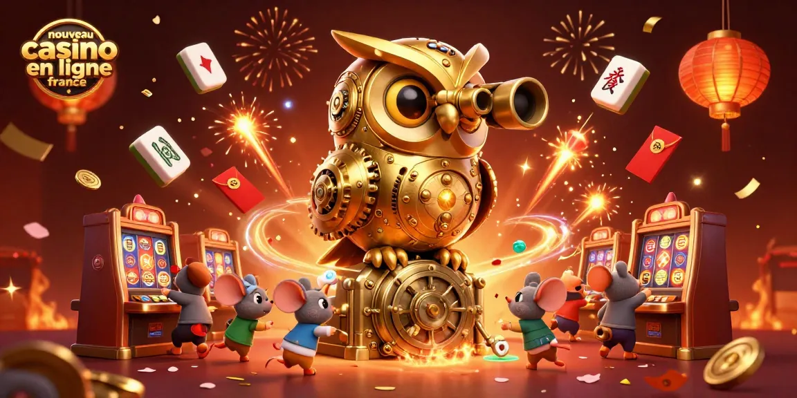 Découvrez l'univers captivant du nouveau casino en ligne France avec une illustration dynamique de machines à sous et chances de gains.