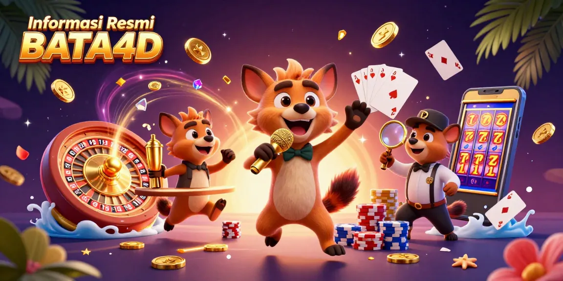 Experience the excitement of Informasi Resmi BATA4D in a vibrant casino scene with hyenas entertaining guests.