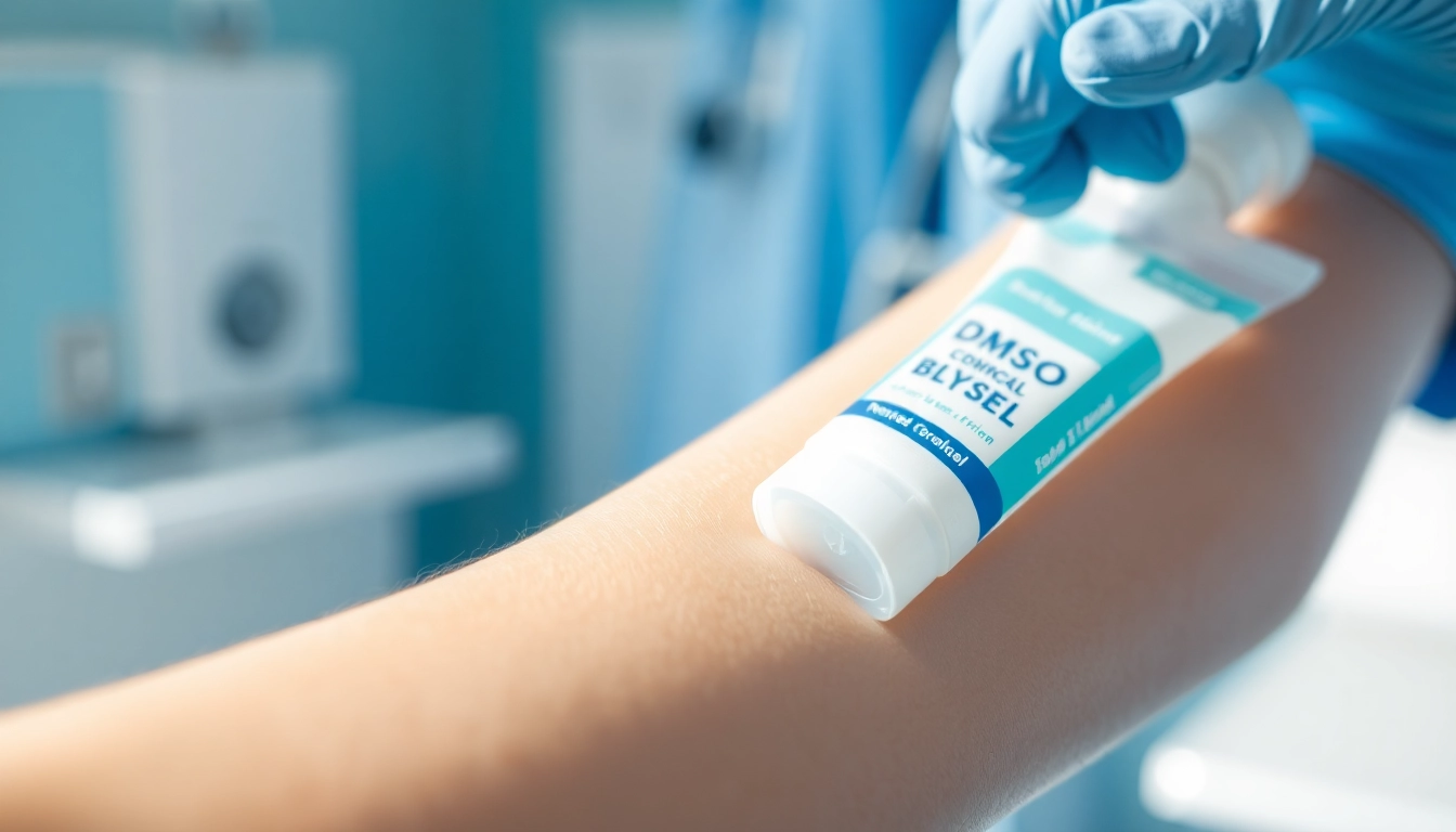 Apply dmso gel to relieve pain and inflammation, emphasizing smooth texture and clear application.
