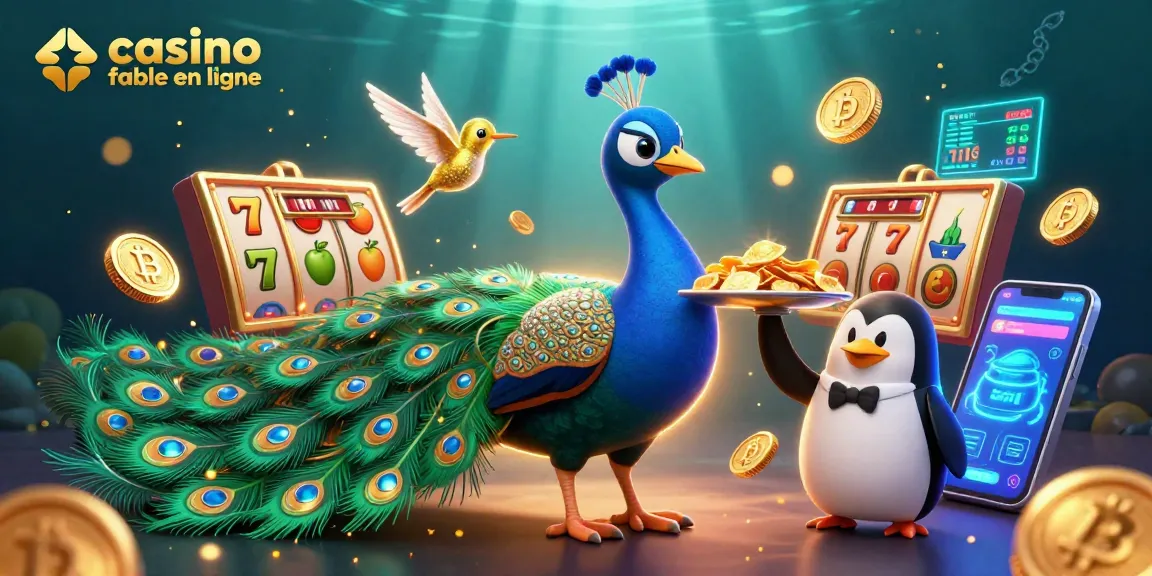 Jouez à "casino fiable en ligne" avec des personnages animés entourés de jackpots et de crypto-monnaies.