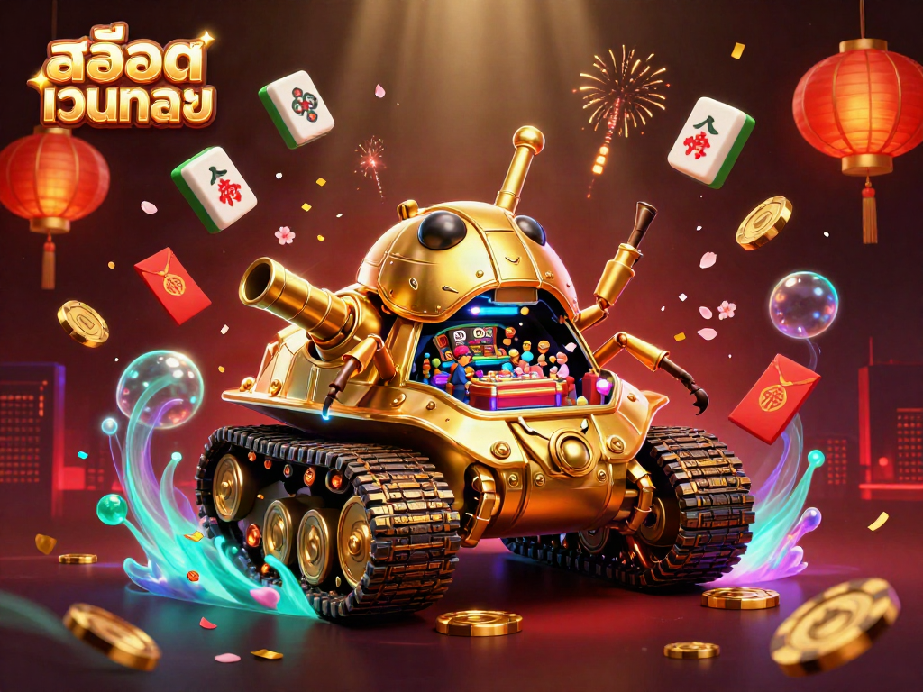 Spin the reels with สล็อตเว็บตรง in a vibrant 3D casino filled with gold and excitement.