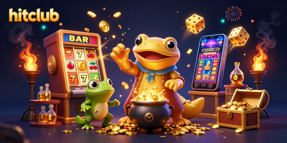 Hitclub’s 3D illustration showcases the excitement of casino slots with golden salamander alchemist.