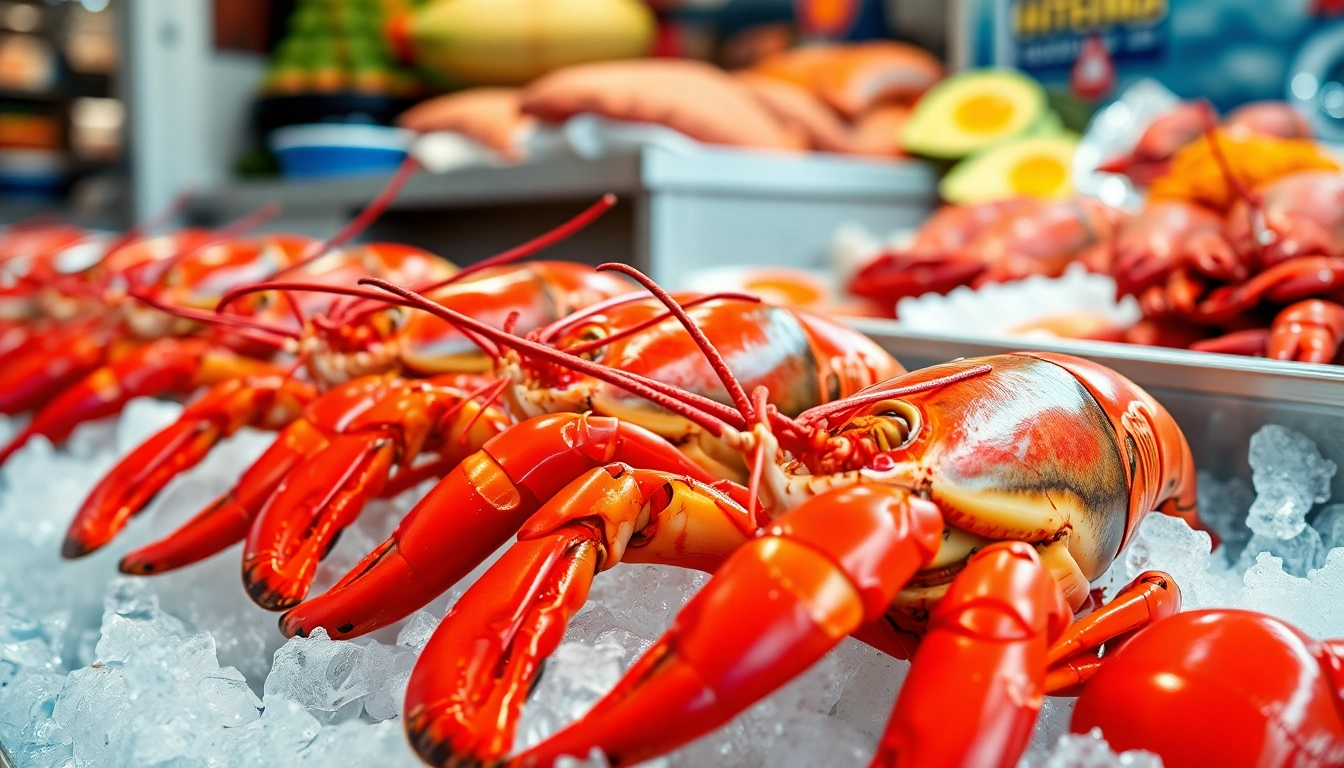 Showcase of live Norwegian lobsters highlighting a top Live Norwegian lobster supplier.