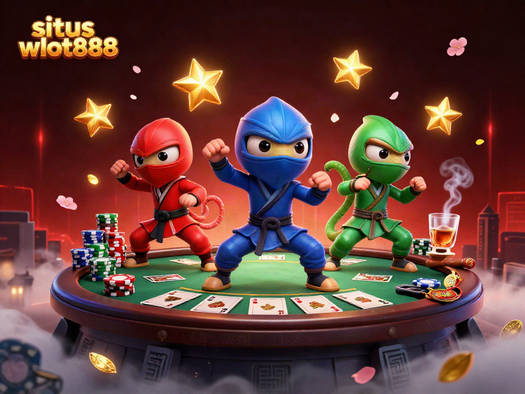 Permainan mendebarkan di situs wslot888 dengan ninja chameleon yang beraksi dan elemen poker yang megah.