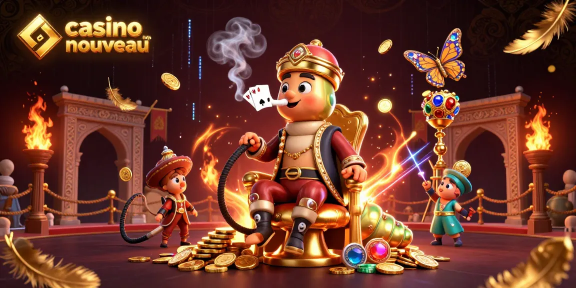 Immergez-vous dans l'univers d'un casino en ligne nouveau avec cette illustration d'un maître hookah et des éléments de jeu fascinants.
