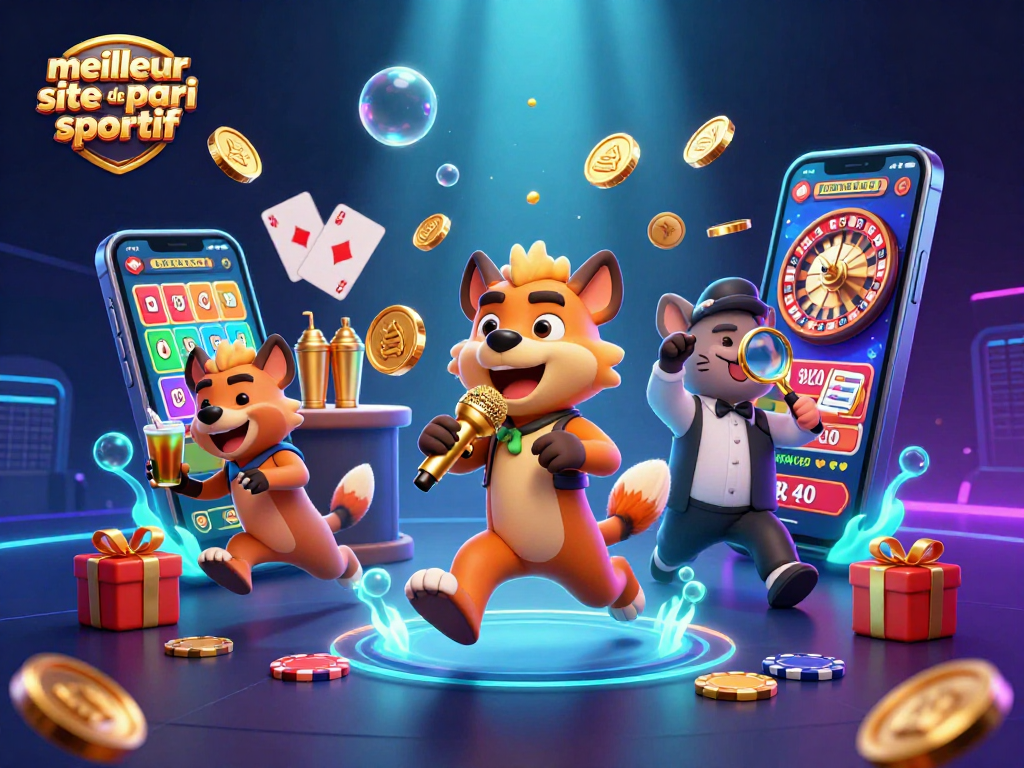 Vivez l'expérience du meilleur site de pari sportif avec des hyènes en pleine action dans un casino animé.