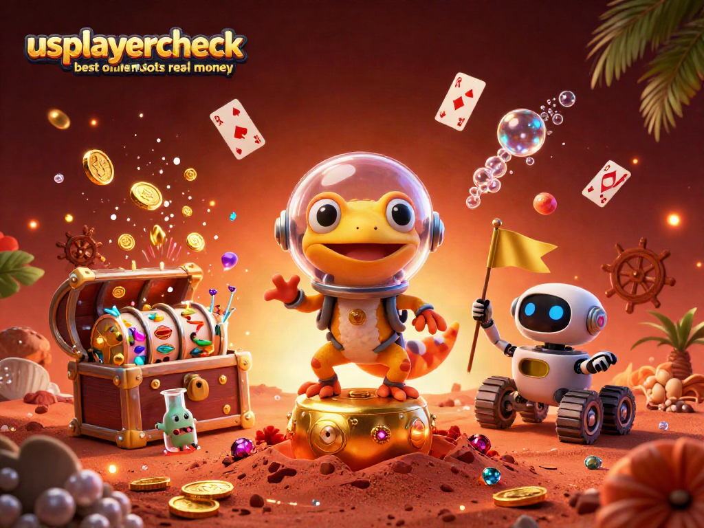 Win big with usplayercheck best online slots real money in a vibrant 3D casino scene.