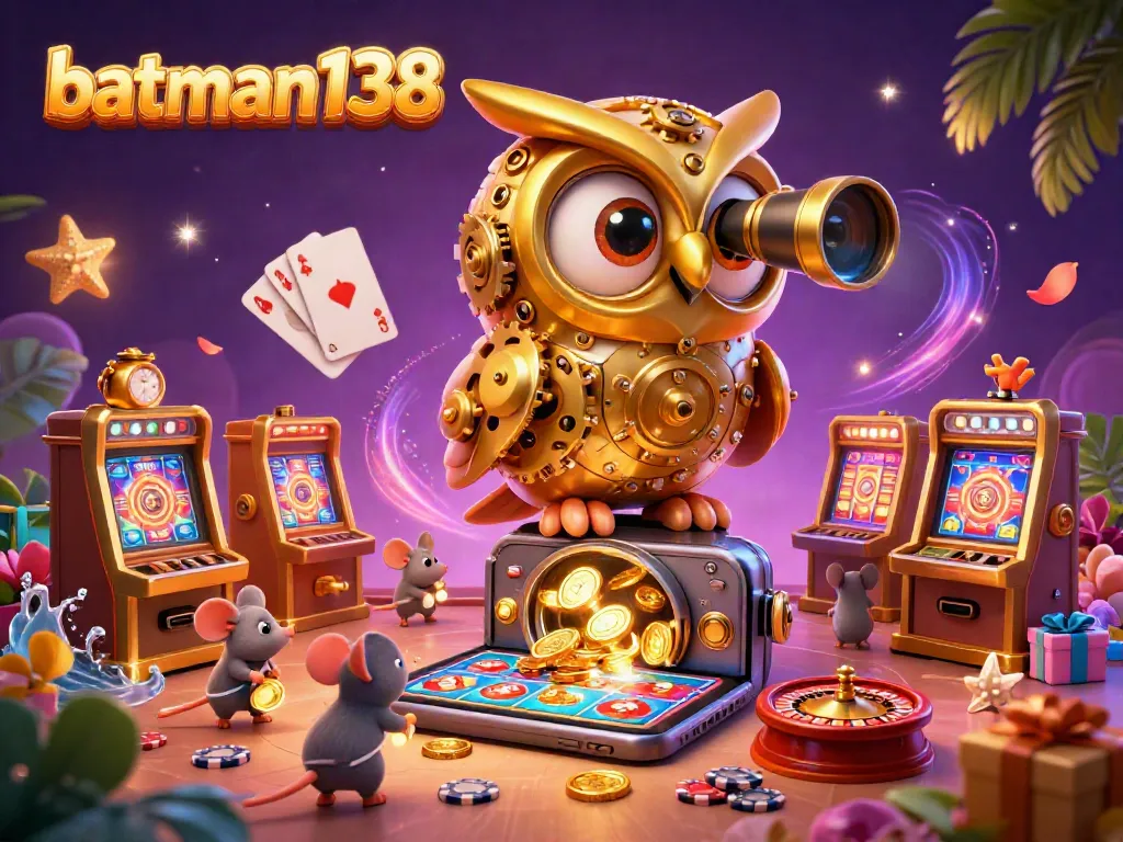 Experience vibrant gameplay with batman138, featuring cartoon elements and dynamic casino action in a 3D illustration.