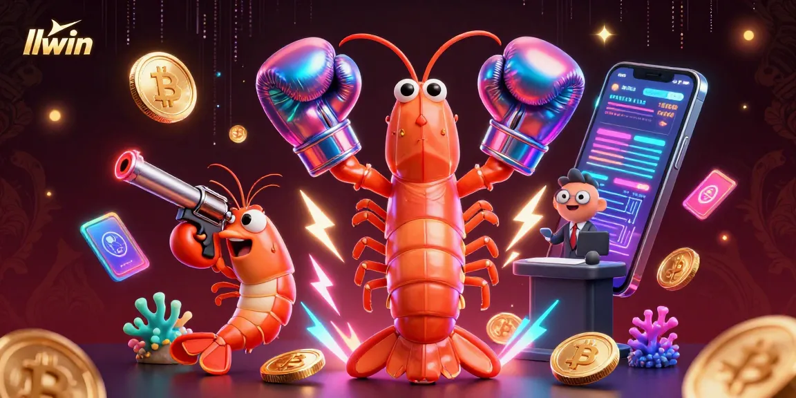 Engage with LLWIN's thrilling online casino experience featuring vibrant characters and digital currency elements.