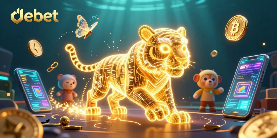 Engage with debet's vibrant digital casino world featuring dynamic 3D characters and elements.