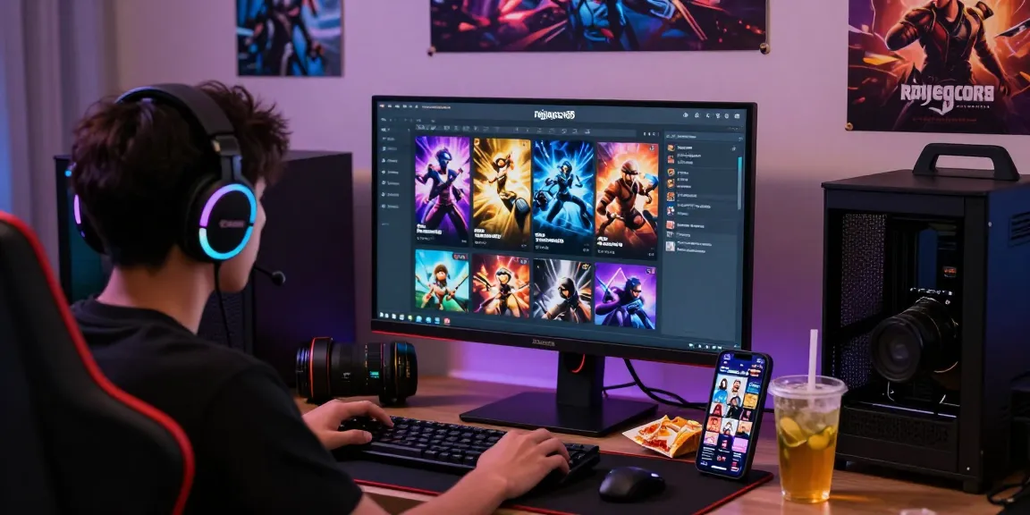 Exciting rajagacor88 online gaming setup with vibrant interface and community engagement.