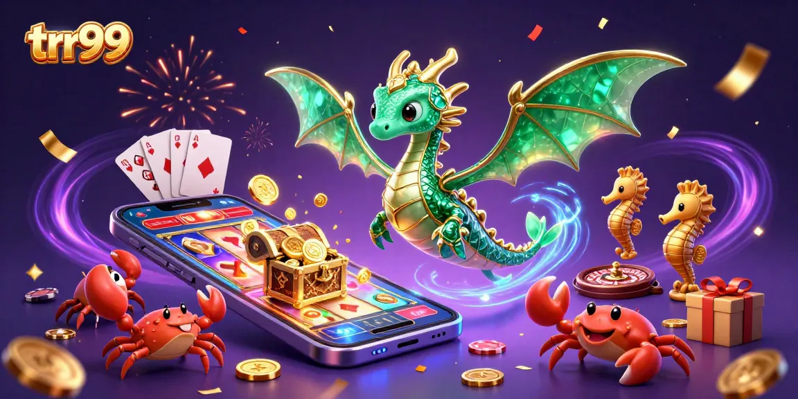 Experience thrilling gameplay and winning opportunities with trr99's vibrant casino illustration.