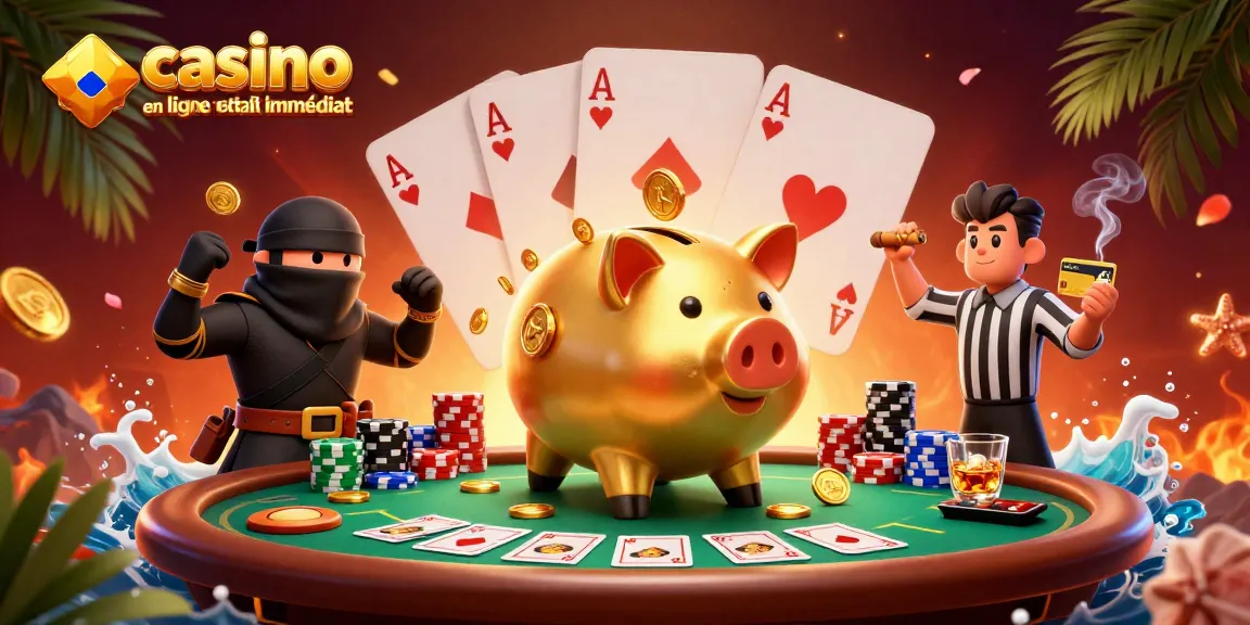 Visuel représentant un pugilat amical entre un sumo en médailles, un ninja et un samouraï au casino en ligne retrait immédiat.