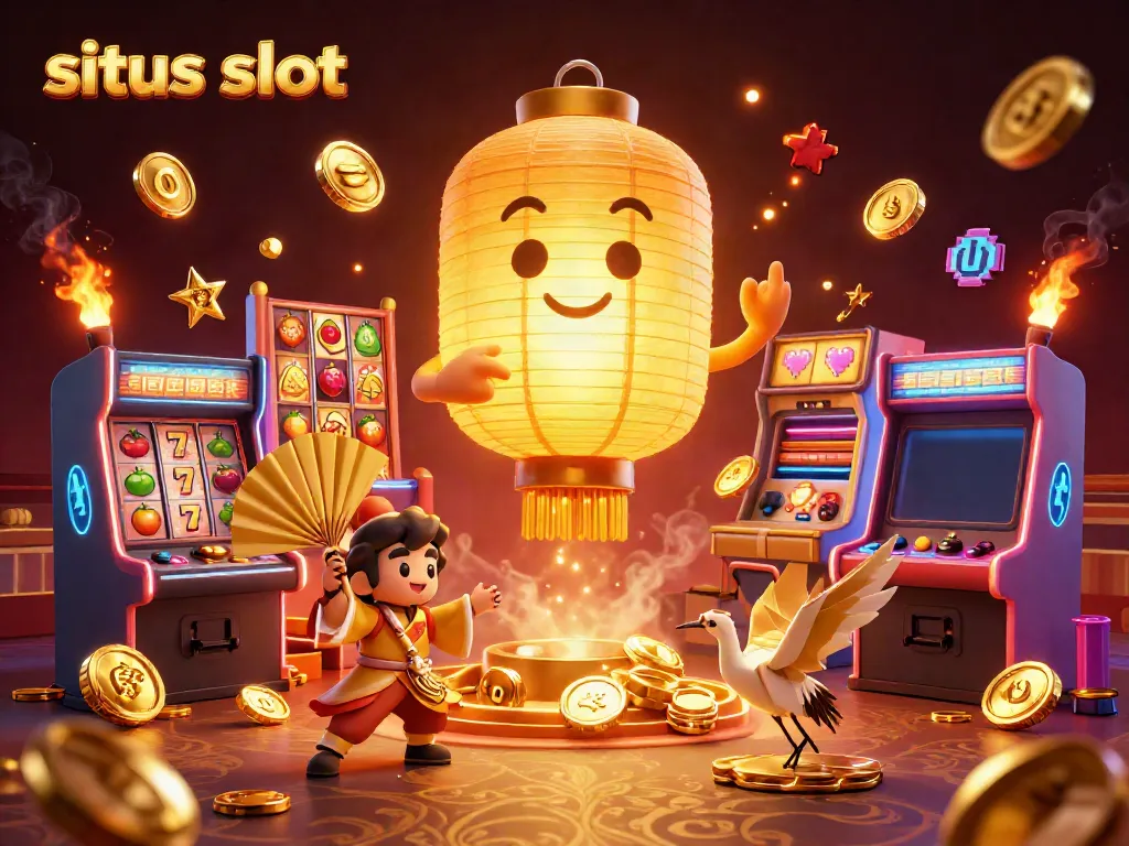 Experience situs slot excitement with golden lantern spirit, vibrant game elements, and lucky symbols.
