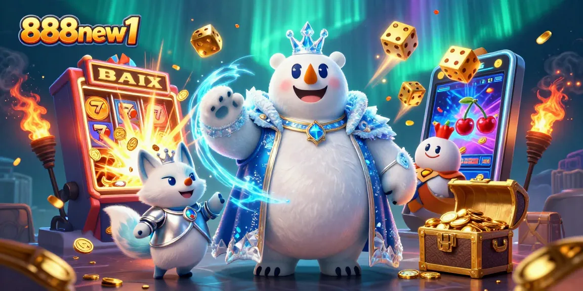 Experience the thrill of 888new1 with vibrant casino action and exciting rewards in this immersive 3D scene.