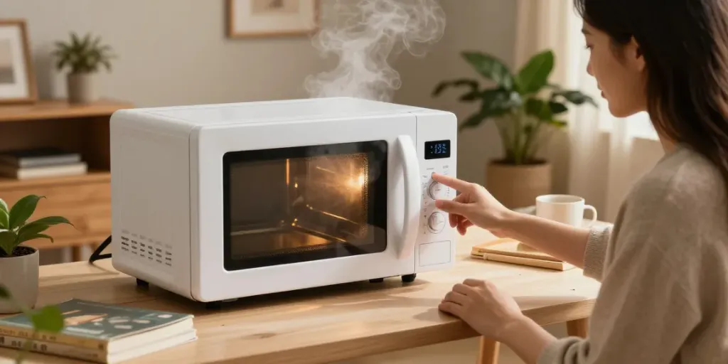 Effective SHASHEL® microwave technology for quick woodworm eradication in a cozy home setting.