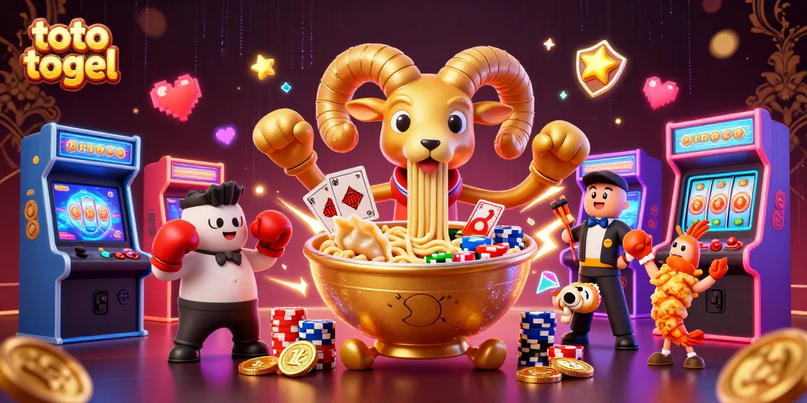 Engage with toto togel visuals featuring a vibrant casino gaming scene with cartoon characters.