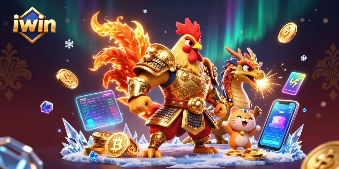 Engage with iwin's thrilling casino adventure featuring warriors, dragons, and crypto elements.