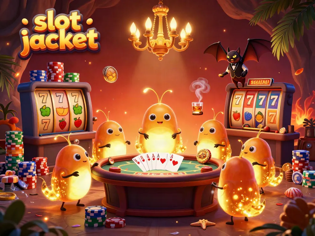 Experience the excitement of slot jackpot games in this vibrant 3D casino scene.