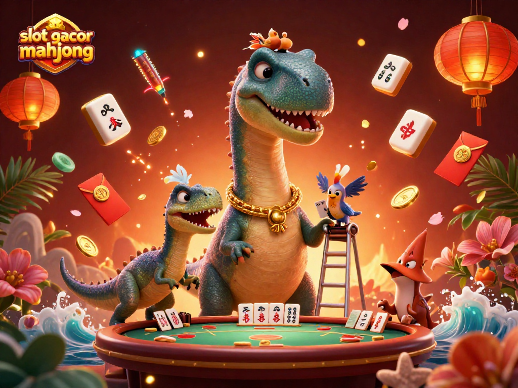 Experience thrilling wins with slot gacor mahjong in a vibrant 3D casino scene.