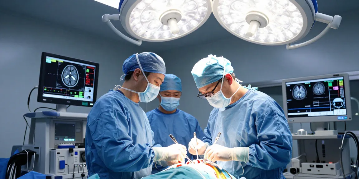 Beyin ameliyatı procedure showcasing a surgical team performing a craniotomy in a modern operating room.